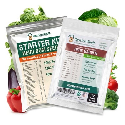 Open Seed Vault | 44 Heirloom Types Variety Pack Bundle | Multi Color