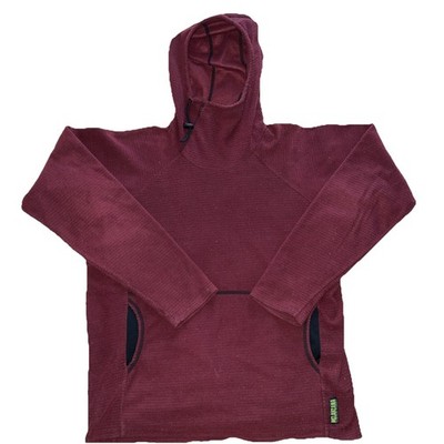 Melanzana Micro Grid Hoodie Sweatshirt Pullover Red Men's Size large 