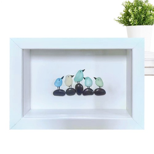 Meer Glaskunst gerahmter Fotorahmen Meer Glas Vögel Natur Vogel Meer 6,5 x 4,53 x 2 Zoll - Bild 7 von 11