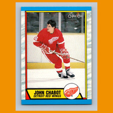 John Chabot #225 1989 O-Pee-Chee Detroit Red Wings Hockey Card NHL NM