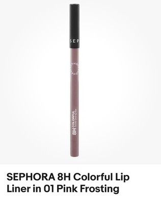 SEPHORA 8H Colorful Lip Liner Pencil 01 Pink Frosting Long Lasting 0.01oz