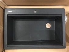 Kraus 33 in. Drop-in Granite Composite Single Bowl Kitchen Sink - Metallic Black