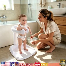 Adjustable Height Baby Bath Shower Stand with Anti-Slip Base, Portable Helper
