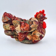 Vintage Handmade Stuffed Chicken Pillow Farmhouse Country Decor 12x10