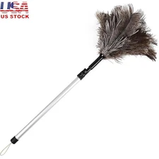 Ostrich Feather Duster Extendable Cleaning Tool Dusting Fans Furniture Blinds US