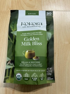 Kokora Golden Milk Bliss Herbal Powder USDA Organic Vegan Turmeric 4.23oz