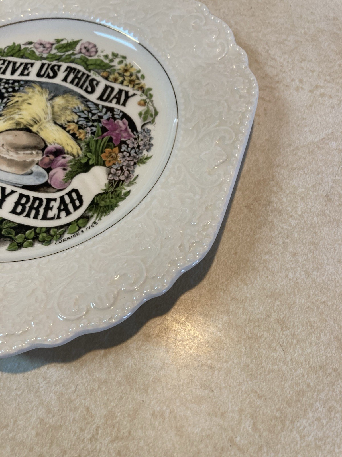 Give Us This Day Our Daily Bread Lord Nelson Pottery 8 1/4" Currier & Ives Plate