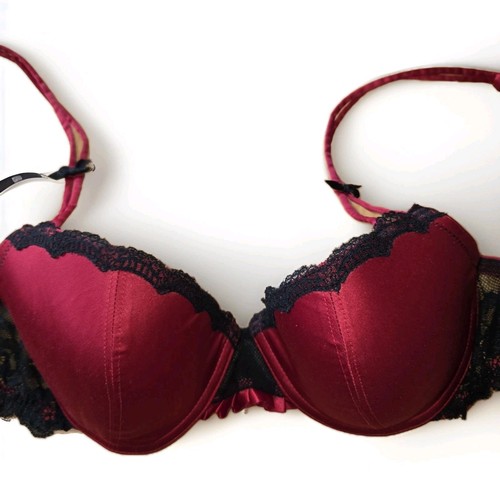 Adore Me Red & Black Underwired Push Up 34D Bra - Picture 8 of 11