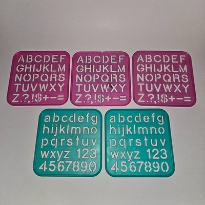Tupperware Tuppertoys Lot Stencils Capital Lowercase Letters Numbers Punctuation