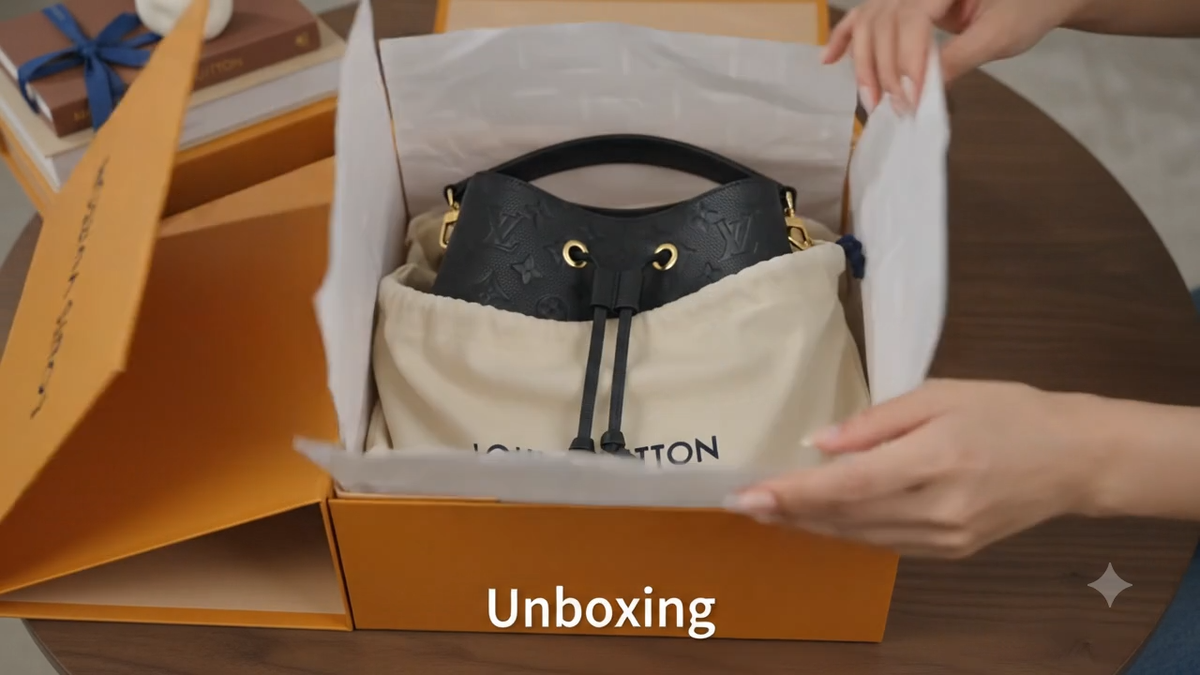 Louis Vuitton NéoNoé MM M45256 Black Empreinte Chip version