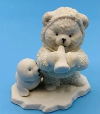 Holiday Polar Bear Cub & Cute Baby Seal Textured Figurine Arctic Christmas 3”H.