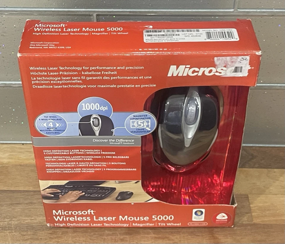 Microsoft Mouse Laser Wireless 5000 - Nero Metallizzato 🔥 - Immagine 3 di 4