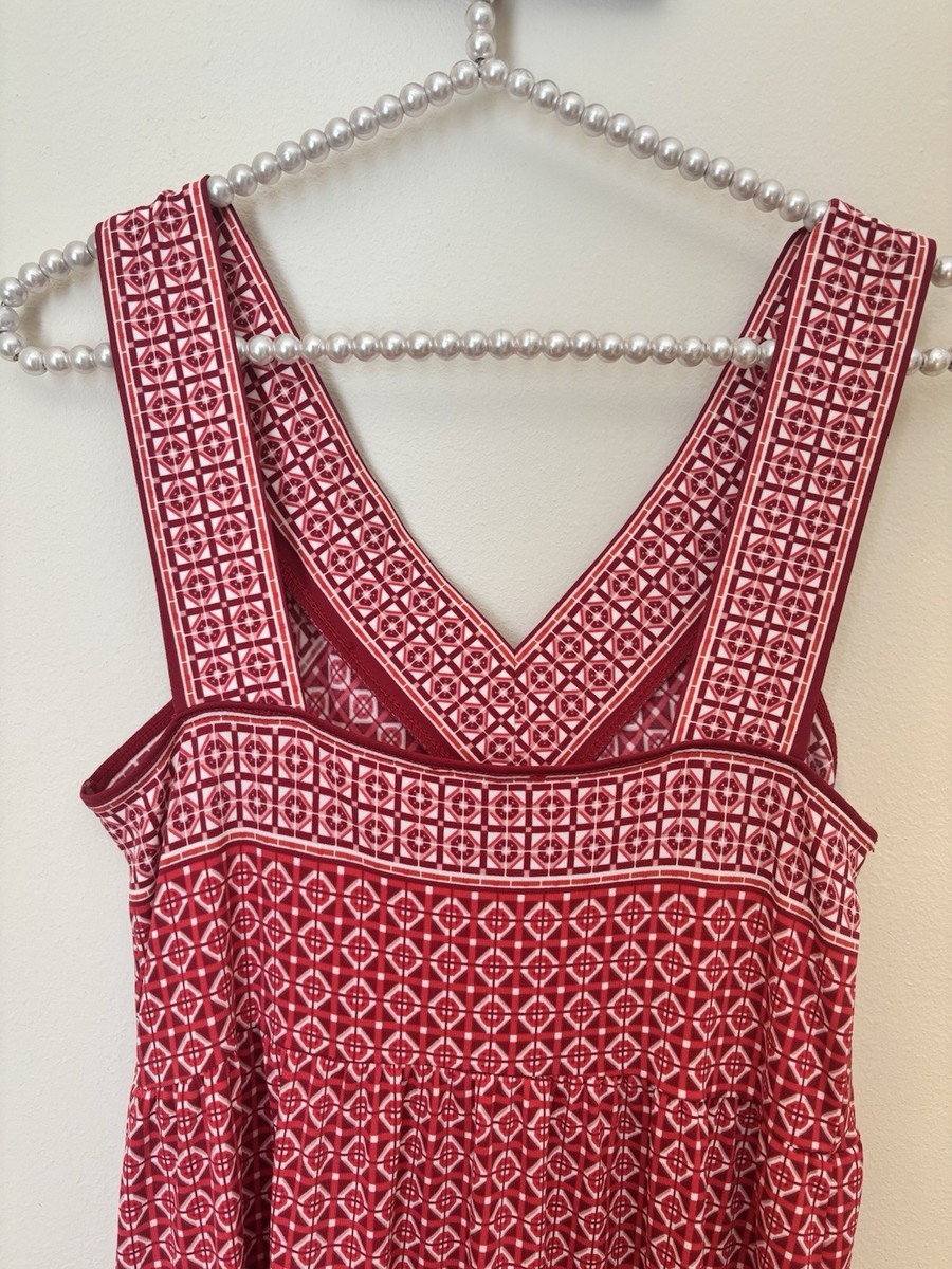 Max Studio Womens Size Small Red Maxi Dress Sleeveless Geometric Print |  eBay