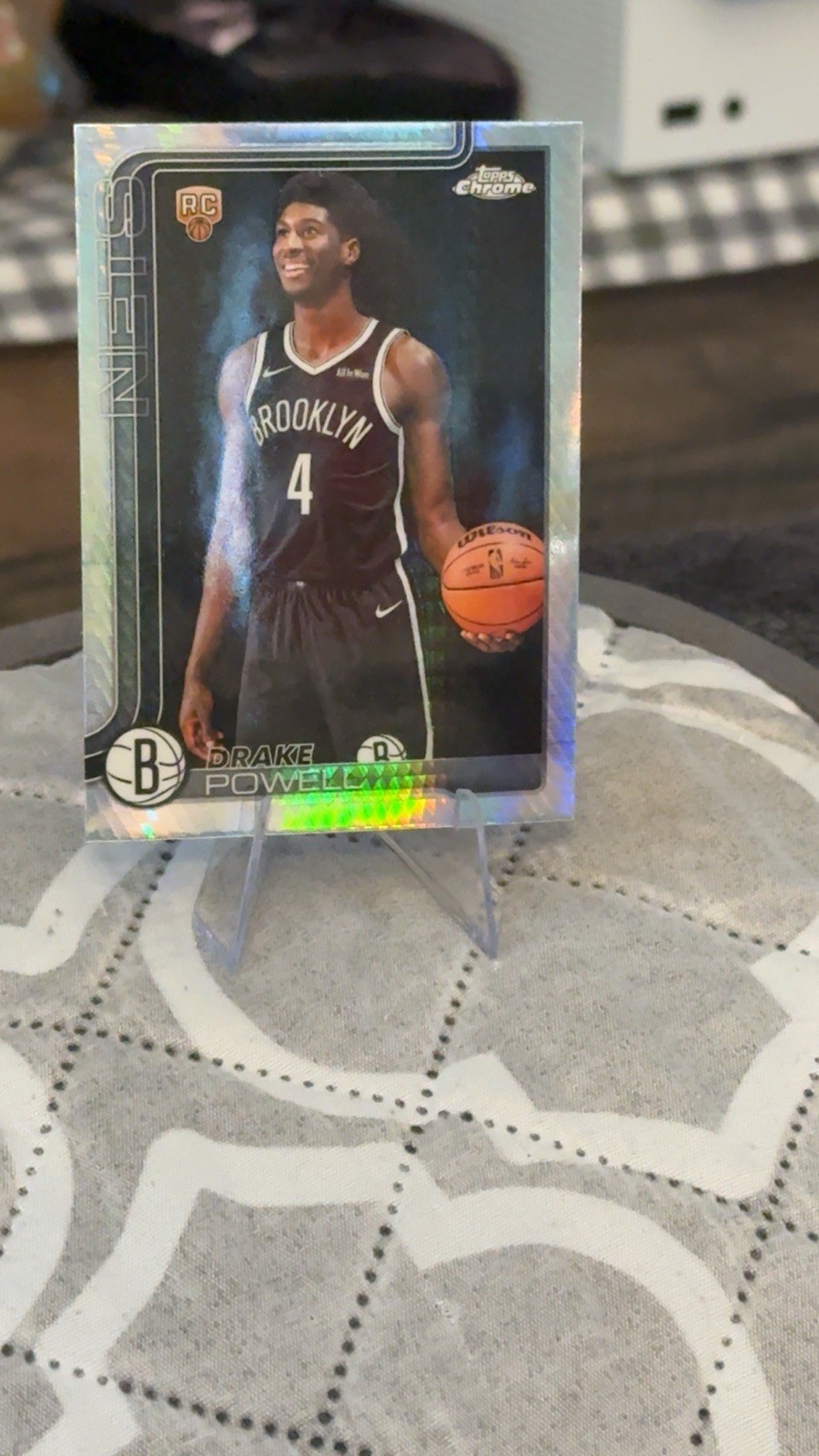 2025-26 Topps Chrome #272 Drake Powell Prism Refractor Parallel Rookie RC Nets