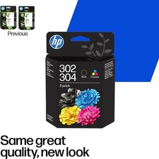 HP 302/304 Black & Tri-colour Original Ink Cartridges 2-Pack