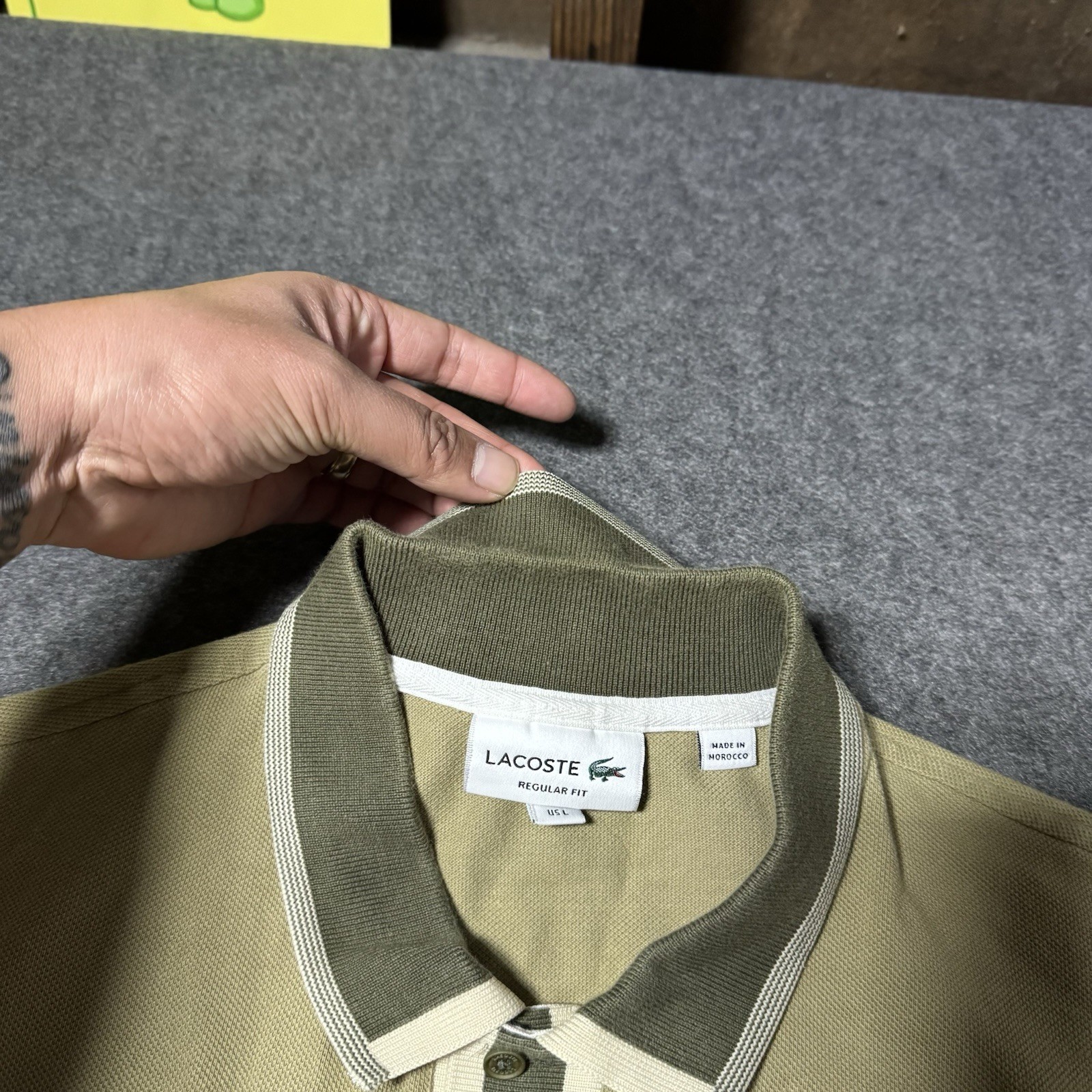 Lacoste Polo Shirt Mens L Two Tone Regular Fit Short Sleeve Golf Tennis Classic thumbnail 4