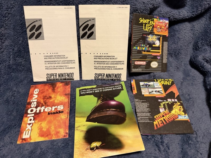 Lot Of Super Nintendo Paperwork 