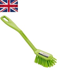 Durable 23.5cm Green Washing Up Brush with Stiff Nylon Bristles for Tough Cleans