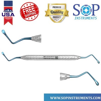 Lucas Bone Curette Serrated 4.0mm Blue Double Ended Dental Surgical Instrument