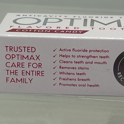 OPTIMAX DENTIFRICIO (2 X CARAMELLE DI COTONE) + STRISCE SBIANCANTI VIOLA (3 TRATTAMENTI) B86 - Foto 12 di 15