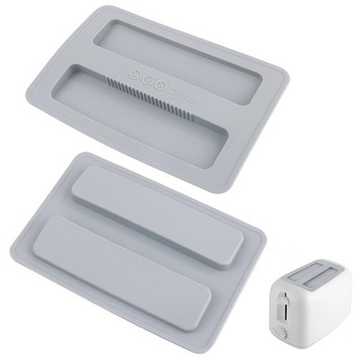 2 Stück Silikon Toaster Abdeckungen, Wiederverwendbar 2 Scheiben Deckel, Brot Grau 