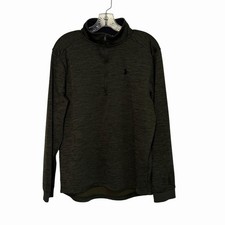 Men's Size Large Under Armour 1/4 Zip Cold Gear Fleece Sweatshirt Top Green