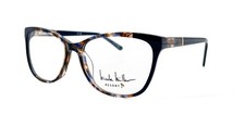 NEW NICOLE MILLER IBIZA C02 BROWN/NAVY AUTHENTIC EYEGLASSES 53-15-135