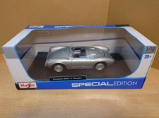Maisto 118 Porsche 550a Spyder 1955 Silver Diecast Car New Openable Parts