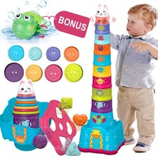 LTKFFFdp Baby Stacking Toys for Toddler 1-3 Nesting Cup Shape Sorter Infant 6
