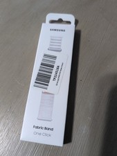 Pink/White Samsung Fabric Band One Click, Open Box, Galaxy Watch 4-7, S/M 20mm