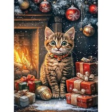 MRMIOOM 5D Christmas Diamond Art Kits for Adults, DIY Christmas Cat Diamond