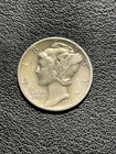 1943 P Mercury Dime - 90% Silver - Circulated - No Mint Mark - Philadelphia Mint