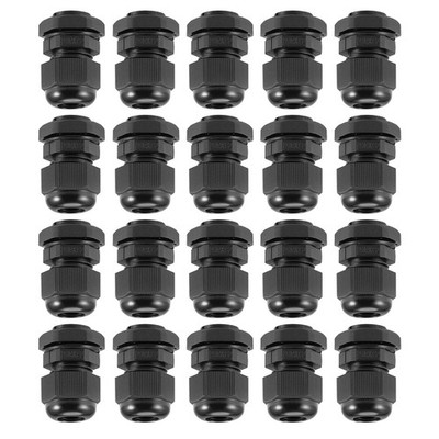 M16x1.5 Cable Gland 4mm-8mm Wire Hole Waterproof Nylon Joint Adjustable,20pcs