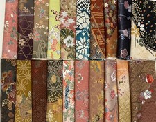 Vintage Japanese Kimono Fabric Remnants Scrap 20pcs Craft Remake DIY