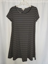 love, Fire Black and White Striped Midi Dress Size M #travel #beach #vacation