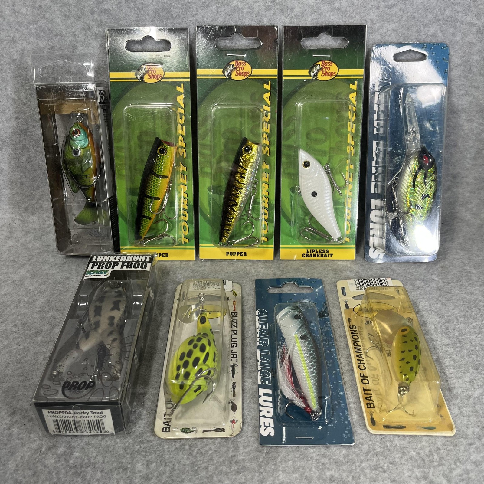 Lunkerhunt Bass Pro Arbogast Clear Lake Topwater Lures Lot 9pc Freshwater Mix - Image 2