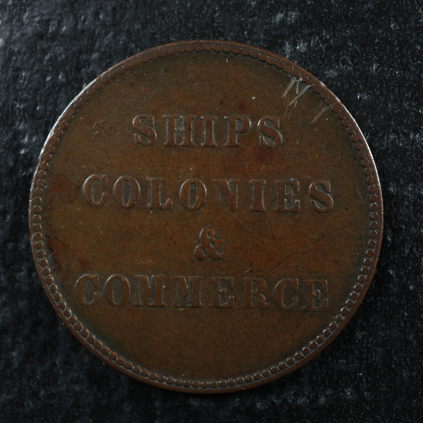 PE-10-19 Ships Colonies & Commerce token PEI Canada Breton 997