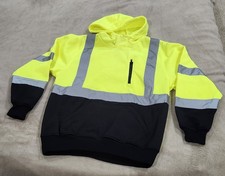 PIP HIGH VISIBILITY Lime Class 3 Pullover Safety Sweatshirt Hoodie Jacket Size M