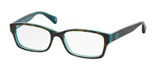 COACH HC6040 5116 Dark Tortoise Teal Demo Lens 52 mm Women's Eyeglasses NEW