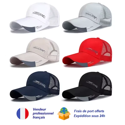 Casquette baseball Sport été unisexe taille 55/60cm ajustable 6 coloris au choix - Photo 1/4