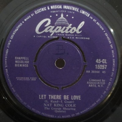 Nat King Cole - Let There Be Love / I'm Lost - Used Vinyl Record 7 - G8100z