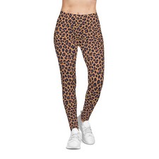 Leopard Print Casual Leggings, Cheetah Print, Animal Pattern, Activewear