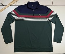 Rhoback Quarter 1/4 Zip Mens M Shirt Performance Sweater Pullover Stripe Riva