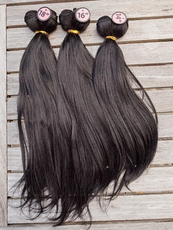 Extensions cheveux Yaki tissage semi naturel ombré châtain dégradé lot 6 paquets