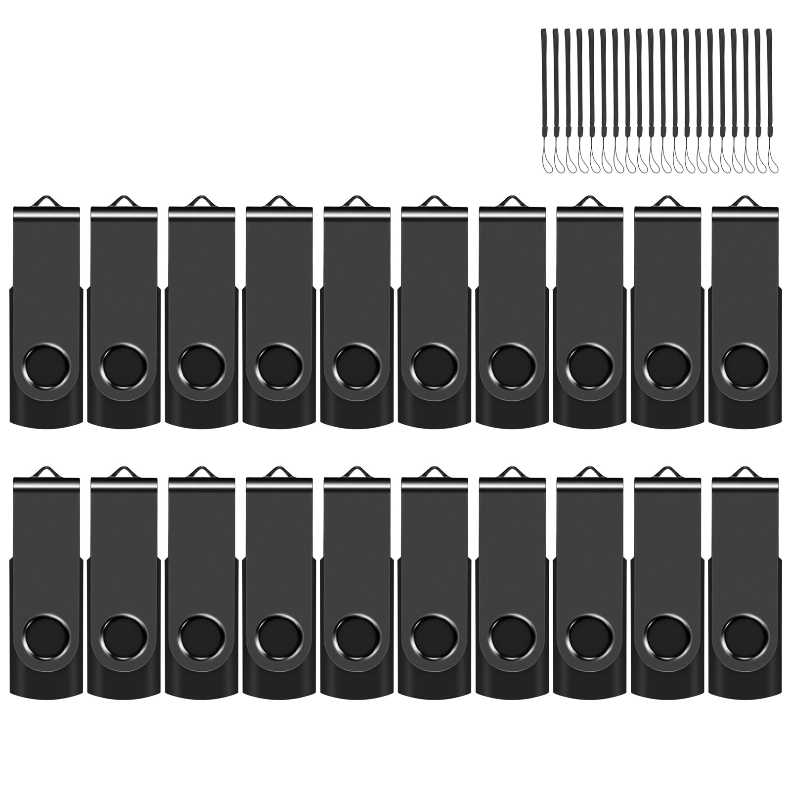 32GB USB Flash Drive Bulk Thumb Drives 20 Pack with Lanyards USB 2.0 Jump Dri...