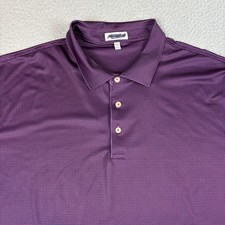 Peter Millar Summer Comfort Polo Golf Shirt XXL Purple Geometric Stretch Casual