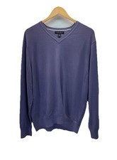 Banana Republic Sweater Mens XL Luxury Silk Cashmere V Neck Pullover purple