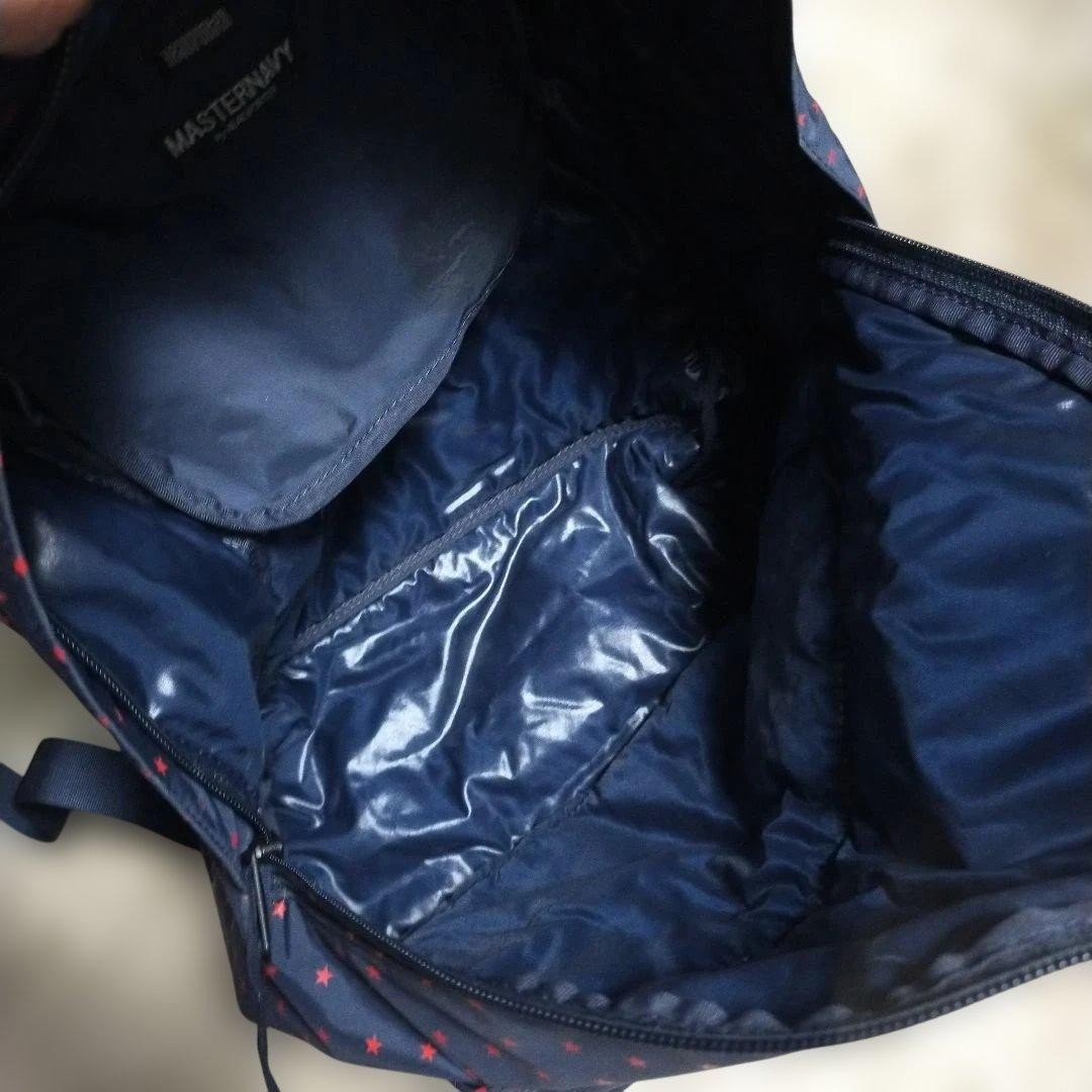 PORTER Navy Blue Star Pattern Backpack Nylon Fron… - image 12