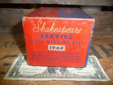Mulinello a vento vintage Shakespeare modello 1944 livello con scatola, documenti, chiave.