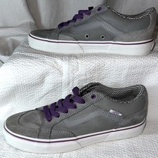 Vans vulcanized gray suede withh purple stitching 7.5 women's
